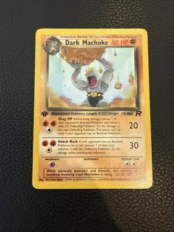 Dark Machoke 1st Edition Team Rocket 40/82 Vintage Pokemon Card MP Condition - Image 1