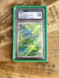 Pokemon Bulbasaur CGC 10 Art Rare Holo Card 151 166/165 Japanese 2023 w GUARD - Image 1