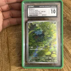 Pokemon Bulbasaur CGC 10 Art Rare Holo Card 151 166/165 Japanese 2023 w GUARD - Image 2