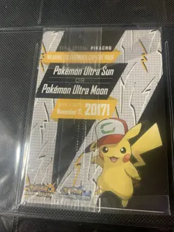 2017 Pokemon Ash's Pikachu 'I Choose You' Movie Promo Cards Lot Of 4 & Promo Ad - Image 3
