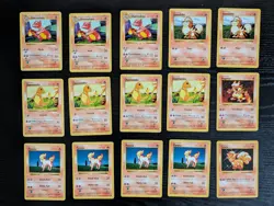 Pokemon Base Set SHADOWLESS Lot - Fire Type - 4 Charmander, 3 Charmeleon, etc. - Image 1