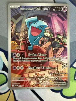 Pokemon TCG Team Rockets Wobbuffet 203 Pokemon Center Stamped Promo SOLO -NM- - Image 1