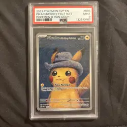 2023 POKEMON SVP EN-SV BLACK STAR PROMO #085 PIKACHU WITH GREY FELT HAT PSA 9 - Image 1