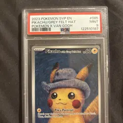 2023 POKEMON SVP EN-SV BLACK STAR PROMO #085 PIKACHU WITH GREY FELT HAT PSA 9 - Image 4