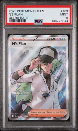 Pokemon TCG N's Plan 163/086 Full Art Ultra Rare Black Bolt - Image 1