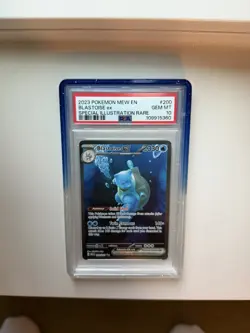 Pokemon 151 Blastoise EX 200/165 PSA 10 with Rare Blue Raspberry Graded Guard - Image 1