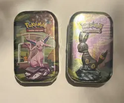 Lot of 2 Prismatic Evolutions Mini Tin - Umbreon And Espeon Art - Pokemon TCG - Image 1