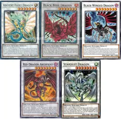 Yugioh Signer Dragons Set - Stardust Black Rose Ancient Fairy Red Archfiend 5Ds - Image 1
