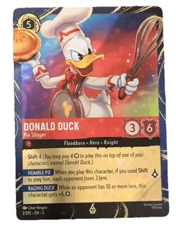 Donald Duck - Pie Slinger 2 Disney Lorcana Promo Cards Holo - Image 1