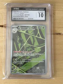 Pokemon TCG Team Rockets Spidops 187/182 10 Gem Mint Illustration Rare CGC - Image 1