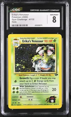 ERIKA'S VENUSAUR Gym Challenge Holo Rare #4 CGC 8 Vintage Pokemon - Image 1