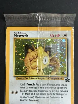 Pokemon TCG Meowth Black Star 10 Wotc Promo Holo SEALED - Image 3