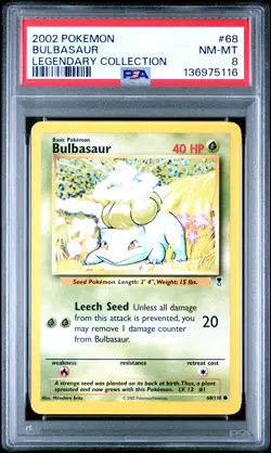 2002 POKEMON LEGEND COLL #68 BULBASAUR PSA 8 - Image 1