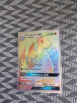 Pokemon Sun and Moon Black Star Promo DRAGONITE GX Secret Rainbow Rare #SM156 - Image 1
