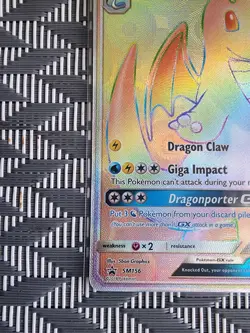 Pokemon Sun and Moon Black Star Promo DRAGONITE GX Secret Rainbow Rare #SM156 - Image 3