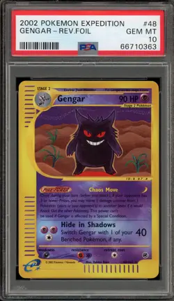 Pokemon Gengar Expedition Reverse Holo Rare #48 PSA 10 Gem Mint - Image 1