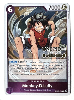 One Piece Monkey D Luffy Judge OP03-070 Gold Stamped Foil - LP - Image 1