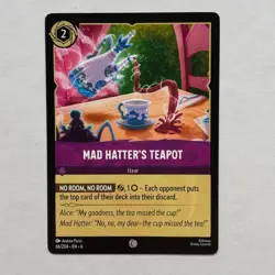 Mad Hatter's Teapot 66/204 Disney Lorcana Azurite Sea Regular Common Card NM - Image 1