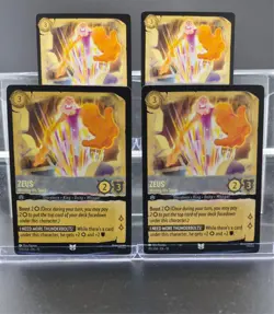 Disney Lorcana Zeus - Missing His Spark 193/204 Whispers in the Well UC 4 Cards - Image 1