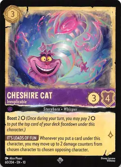 Cheshire Cat Inexplicable 60/204 Whispers in the Well Disney Lorcana - Image 1