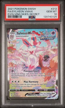 PSA 10 Sylveon VMAX Alternate Art Evolving Skies 212/203 Pokemon Card FA 2021 - Image 1
