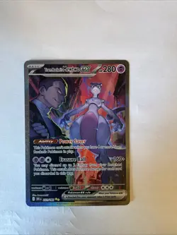 Pokemon TCG Destined Rivals Team Rockets Mewtwo EX Card 231/182 NM Condition - Image 2