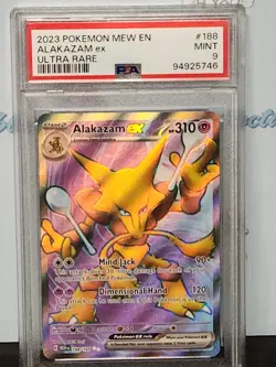 Pokemon 2023 English Ultra Rare Holo Alakazam Ex Psa 9 Mint Graded Card - Image 2