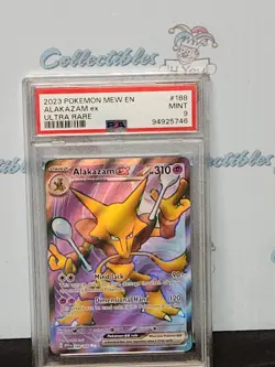 Pokemon 2023 English Ultra Rare Holo Alakazam Ex Psa 9 Mint Graded Card - Image 3