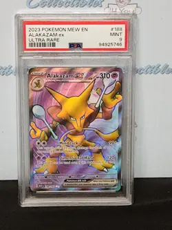 Pokemon 2023 English Ultra Rare Holo Alakazam Ex Psa 9 Mint Graded Card - Image 4
