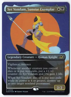 Syr Vondam, Sunstar Exemplar (Borderless) R Edge of Eternities 302 NM - Image 1