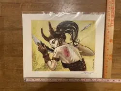 Anson Maddocks Fallen Angel MTG Signed Art Print 14x11 - Image 1