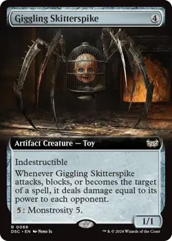 Giggling Skitterspike Extended Art MTG Duskmourn DSC #66 Rare Magic The Gatherin - Image 1