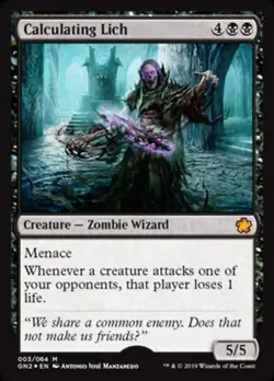 MTG Calculating Lich - Foil, Magic Game Night 2019, Heavily Played, English - Image 1