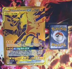 Pokemon Pikachu & Zekrom AND Reshiram & Charizard GX Jumbo Cards SM247 SM248 - Image 3