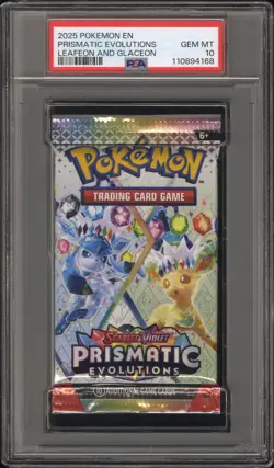 Pokemon S&V Prismatic Evolutions Leafeon & Glaceon Booster Pack PSA 10 Gem Mint - Image 1