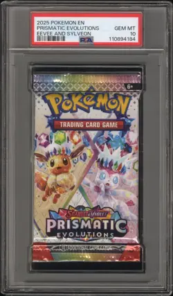 Pokemon S&V Prismatic Evolutions Eevee & Sylveon Booster Pack PSA 10 Gem Mint - Image 1
