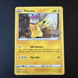 SWSH234 Pikachu Special Pokemon GO Illustration Black Star Promo Cosmos Holo - Image 1