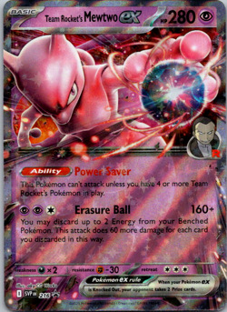 Team Rocket's Mewtwo ex 216 Pokemon TCG SV Promo NM - Image 1