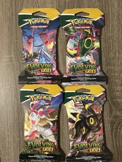 Pokemon Evolving Skies Sleeved Booster Pack Art Set Sealed - Image 1