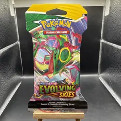 Pokemon Evolving Skies TCG Sleeved Booster Pack New Factory Sealed RAYQUAZA ART - Image 1