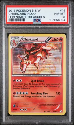 2013 POKEMON B&W LEGEND TREASURES #19 CHARIZARD-HOLO PSA 8 - Image 1
