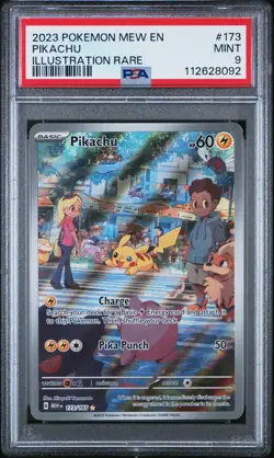 2023 POKEMON MEW EN-151 ILLUSTRATION RARE #173 PIKACHU PSA 9 - Image 1