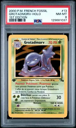 Carte Pokemon Grotadmorv 13/62 Holo Fossile Edition 1 PSA 8 ✨ - Image 2