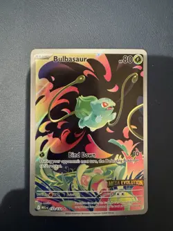 2025 Pokemon Mega Evolution Bulbasaur Illustration Rare 133/132 Stamped NM - Image 1
