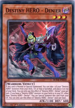 Yu-Gi-Oh! TCG - Destiny HERO - Denier BODE-EN018 - Super Rare, 1st Edition (NM) - Image 1