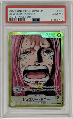 2025 One Piece OP13-100 Jewelry Bonney Alternate Art Leader PSA 10 Gem Mint - Image 1
