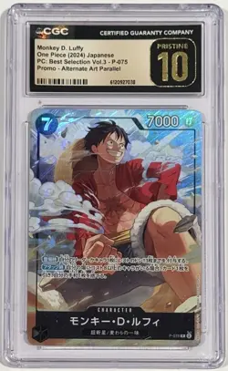 2024 One Piece Monkey D. Luffy P-075 Best Promo Alternate Art CGC Pristine 10 JP - Image 1