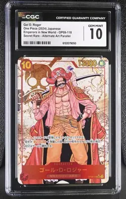 CGC Gem Mint 10 Japanese One Piece 2024 Gol D. Roger OP09-118 ALT ART - Image 1