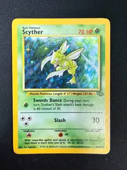 Scyther - 10/64 - Holo Rare - Unlimited Edition Jungle (MP) Pokemon - Image 1