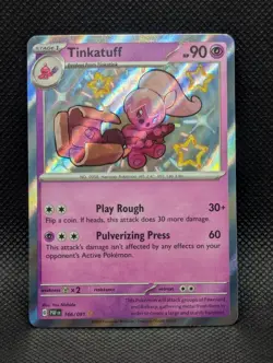 Tinkatuff 166/091 Shiny Holo Rare Scarlet & Violet Paldean Fates Pokemon TCG - Image 1